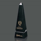 Custom Black Genuine Marble Groove Obelisk Award (12