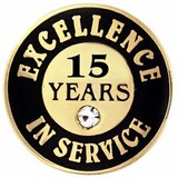 Blank Excellence In Service Pin - 15 Years, 3/4