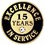 Blank Excellence In Service Pin - 15 Years, 3/4" W, Price/piece