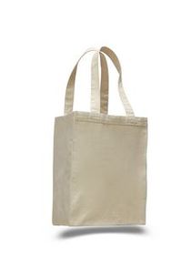 Custom Colored Canvas Gusset Shopping Tote (Printed), 10.5" W x 14" H x 5" D