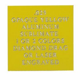 Custom Opaque Yellow Aluminum Engraving Sheet Stock (12"X24"X0.025")