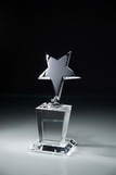 Custom Artistic Silver Metal Star Crystal Award - 7 1/2