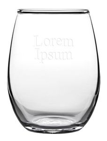 Custom 15 Oz. Meritus Cabaret Stemless Wine Glass W/ Rim Full Capacity, 4 1/4" H X 2 5/8" Diameter