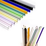 Custom Multi-color Clear Straight Glass Drinking Straw, 7 7/8