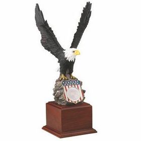 Blank Painted Eagle on Base w/Flag Shield & Medallion Space (18")