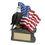7 1/2" Flag & Eagle Resin Trophy & Base w/Engraving Plate, Price/piece