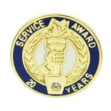 Blank Service Award Lapel Pin (20 Years of Service w/Swarovski Crystal), 3/4