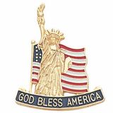 Blank God Bless America & Statue of Liberty Flag Pin, 7/8