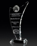 Custom Small Fantasia Crystal Golf Award, 5 3/4
