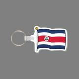 Key Ring & Punch Tag W/ Tab - Flag of Costa Rica
