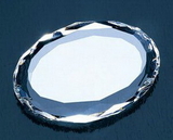 Custom 114-C601  - Corporate Facets Oval Paperweight-Optic Crystal