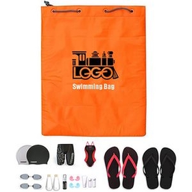 Custom Swimming Beach Drawstring Bag, 14.96" L x 18.9" H