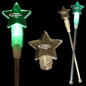 Custom 9" Green Star Light-Up Cocktail Stirrers