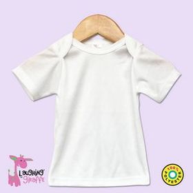 Custom White 100% Polyester Infant Short Sleeve Lap Tee