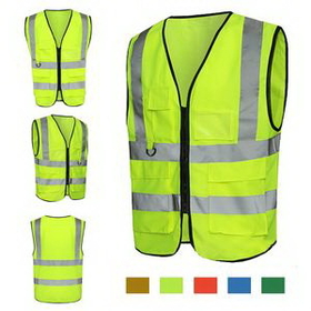 Custom Reflective Neon Safety Vest, 26" W x 23" H