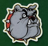 Custom Animated Bulldog Face Magnet - 5.1-7 Sq. In. (30MM Thick)