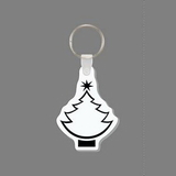 Custom Key Ring & Punch Tag W/ Tab - Christmas Tree Outline