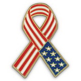 Custom American Flag Ribbon - Die Struck Patriotic Lapel Pins