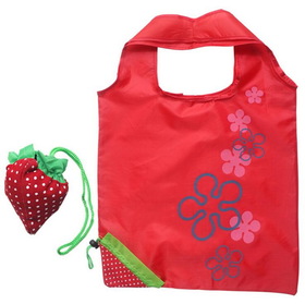 Custom Strawberry Folding Shopping Tote Bag, 22 4/5" L x 15" W