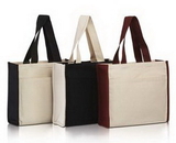 Custom Heavy Cotton Tote Bag with Front Pocket & Contrasting Handles, 17