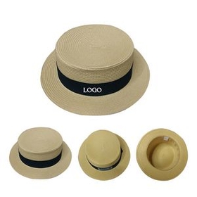Custom Flat Crown Fashion Hats, 7" Diameter x 3 1/2" W