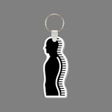 Key Ring & Punch Tag - Human Profile Showing Spine (Silhouette)