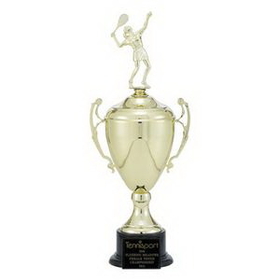 Custom Trophy w/11" Gold Metal Cup & Figure on Black Base (19")