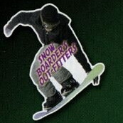 Custom Person Snow Boarding Magnet (7.1-9 Sq. In. & 30mm Thick)