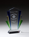 Custom Biggest Fan Colorful Accents Glass Award - 7 1/4