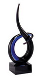 Custom Blue & Black Bedford Art Glass Award - 9 1/2