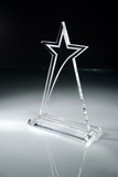 Custom Optic Crystal Star Tower Award - 10 1/4