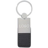 Custom Metal Simulated Leather Key Tag, 1