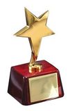 Blank Rising Star Cast Metal Trophy on Rosewood Base
