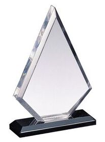 Blank Clear Acrylic Arrowhead Award on Black Base (4 1/2"x6 1/2")