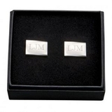 Custom Silver Plated Rectangle Cuff Links, 3/4