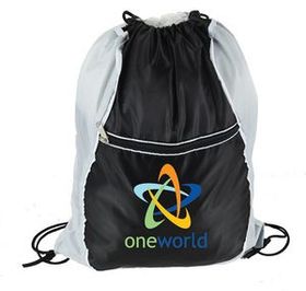 Custom Dual Color Drawstring Bag, 15" W x 18" H