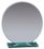 Blank Premium Jade Glass Circle Award Mounted on Glass Base (5 1/2"x8 1/4"), Price/piece
