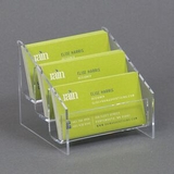 Custom Clear Acrylic Business Card Holder, 3-Pocket, 3 3/4