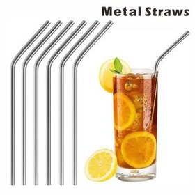 Custom Bent Metal Straws, 10.5 Inch Length, 0.25 Inch Diameter, 266*6 MM, 0.25" Diameter x 8.5" H