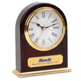 Custom Arched Wooden Desk Alarm Clock w/ Gold Trim