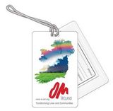Custom Plastic Luggage Tag w/ Pouch on Back to Hold Business/Address Card