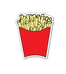 Custom 3.1-5 Sq. In. (B) Magnet - French Fries, 30mm Thick