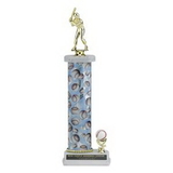 Custom Single Column Baseball Trophy w/Figure & Sport Trim (17
