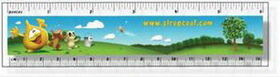 Custom .020 Clear Plastic Rulers 1.5"x6.25" Rectangle / Square Corner, Full Color Digital Imprint