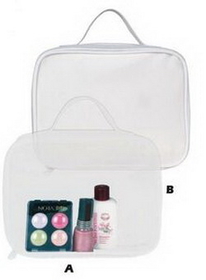 Custom Little Traveler Solid Cosmetic Bag, 8" L x 2 1/2" W x 6" H