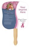 Custom Breast Cancer Awareness Stock Full Color Digital Hourglass Shape Hand Fan
