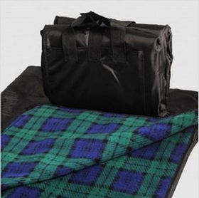 Blank Picnic Blanket - Fleece With Waterproof Shell - Blackwatch Plaid, 50" W X 60" L