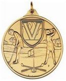 Custom 400 Series Stock Medal (Female Golfer) Gold, Silver, Bronze