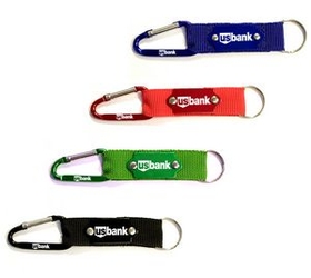 Custom Carabiner With Strap And Metal Plate, 5" W X 1" H X 8Cm Thick