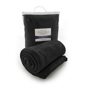 Blank Micro Plush Coral Fleece Blanket (Black), 50" W X 60" L